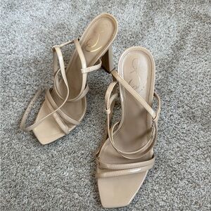 Sam Edelman Cream Heels with Ankle Strap